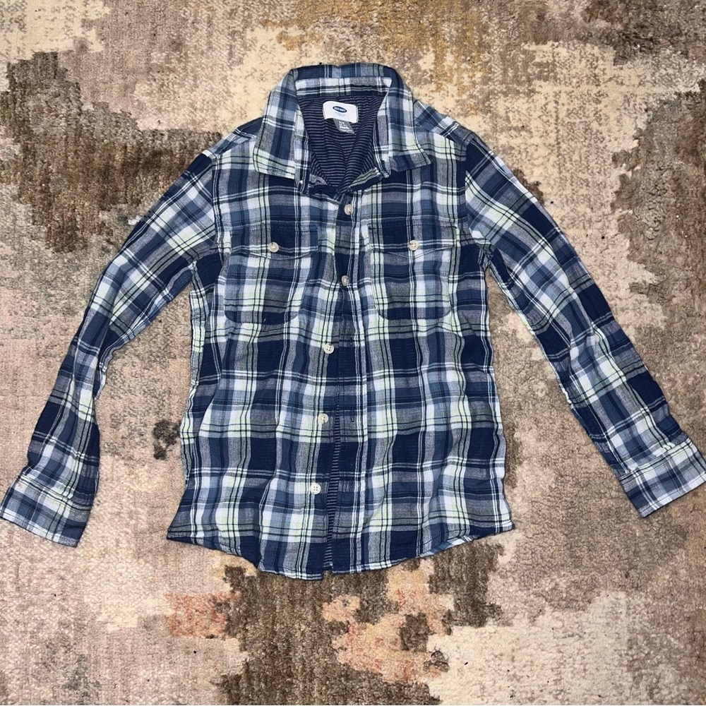 Old Navy Kids Children Infant Toddler Button Up Shirt Long Sleeve Top 6-7 Small